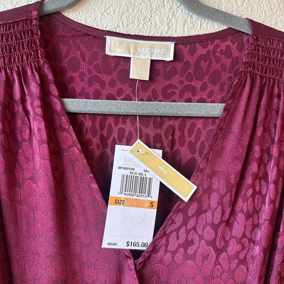 Michael Kors Julia Burgundy Dress  Small - Picture 3 of 5